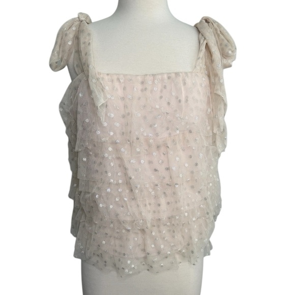 Maeve by Anthropologie Tulle Tank Light Pink Top Blouse Size Small - Picture 1 of 7